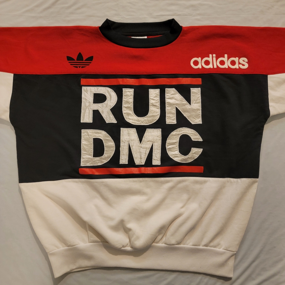 Adidas Men's RUN DMC Sweater - Red, Black, and White